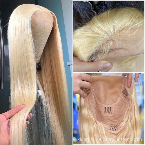 Brazilian Frontal Transparent 613 Blonde Human Hair Lace Front Wig With Baby Hair,100% Virgin Human Hair Wig,Hd Lace Frontal Wig
